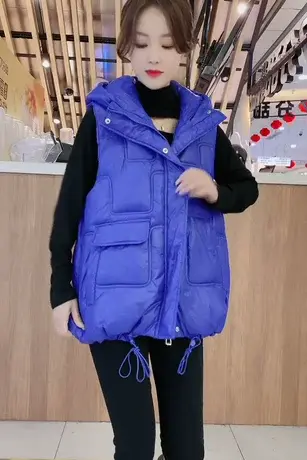羽绒棉马甲女小个子外穿2023年春季新款设计感小众秋冬连帽韩版潮图片