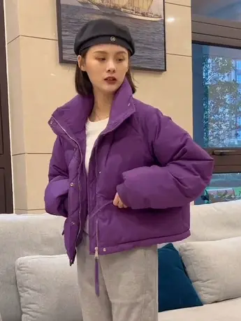 羽绒服女2023年新款短款小个子设计感小众时尚洋气纯色加厚爆款冬图片