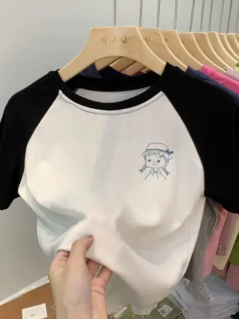 绝美小个子法式纯棉短袖大码t恤上衣女夏新款别致绝美设计感小众图片