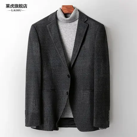 休闲西装外套男士韩版修身单件上衣秋冬季百搭潮流时尚呢子小西服商品大图
