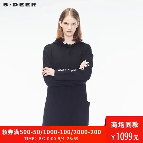 sdeer圣迪奥秋装新款人物字母贴布针织外套S18383566😧图片