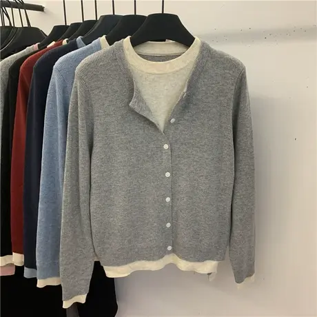 假两件套头毛衣女2023冬季新款设计感小众通勤百搭软糯内搭针织衫图片