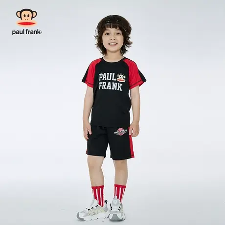 大嘴猴童装男童两件套速干透气短袖2023夏季短裤男孩儿童运动套装商品大图