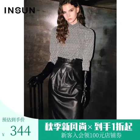 恩裳COVER冬2022经典小高领干练职场风舒适宽松易打理针织衫图片