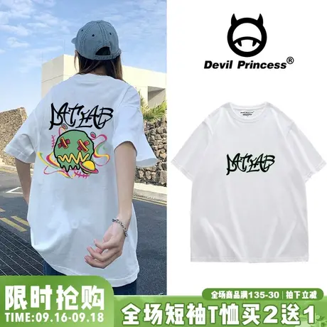 日系vintage短袖t恤女2023宽松韩版ins潮原宿风oversize上衣体恤商品大图