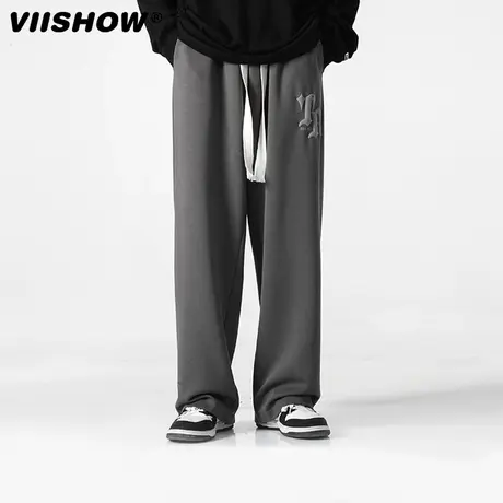 VIISHOW美式潮牌ins拖地休闲长裤男春秋季日系高街阔腿运动裤子商品大图