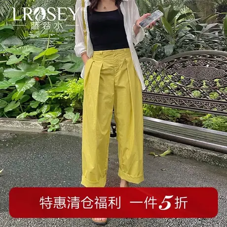 大码女装日系直筒休闲裤胖mm2024夏新款小个子高腰显瘦九分阔腿裤图片