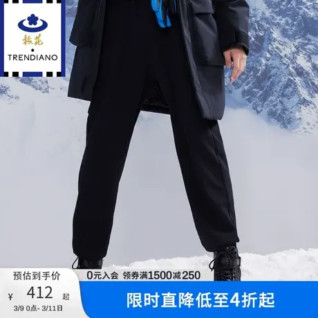 TRENDIANO官方男装冬季新款字母提花9分卫裤男士图片