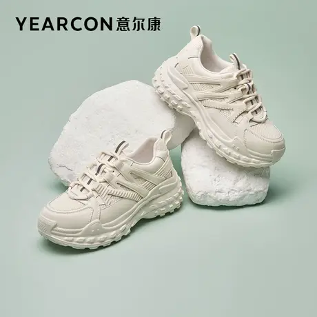意尔康女鞋2023年秋季新款榴莲底老爹鞋女厚底增高休闲运动鞋百搭商品大图