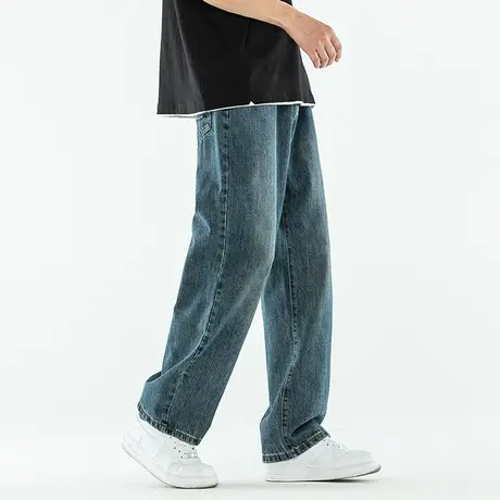 男士秋冬新款牛仔裤男韩版潮流直筒休闲裤2023新款宽松休闲裤男款商品大图