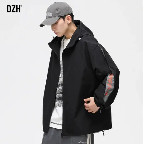 男士户外机能冲锋衣外套男春秋季潮牌男装2023新款外衣教练夹克男商品大图