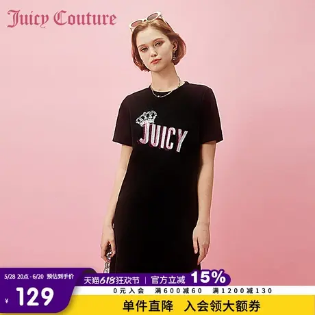 Juicy Couture橘滋春夏新款连衣裙短袖T恤裙刺绣欧美休闲百搭女图片