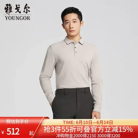 【商场同款】雅戈尔男士长袖衬衫秋冬新款官方商务休闲POLO衫男商品大图