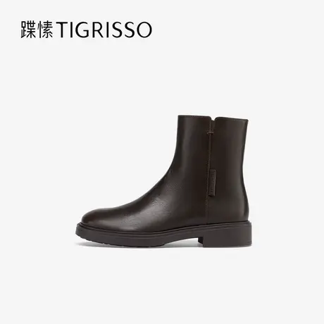 蹀愫冬季牛皮时装靴显瘦女短靴靴子TA54719-50图片