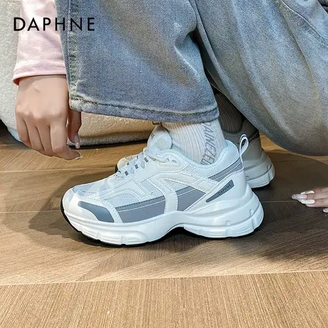 达芙妮港风老爹鞋女2024新款秋百搭厚底显脚小女鞋透气休闲运动鞋商品大图