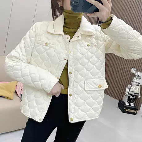 短款轻薄羽绒棉服女2023年冬季新款时尚小香风小个子棉衣外套上衣图片