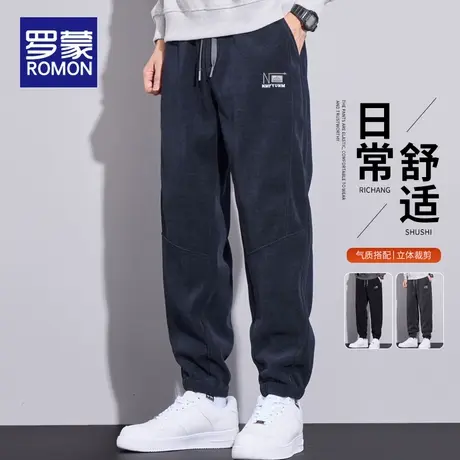 罗蒙裤子男春秋季2025新款运动卫裤宽松束脚青少年潮牌休闲长裤男商品大图