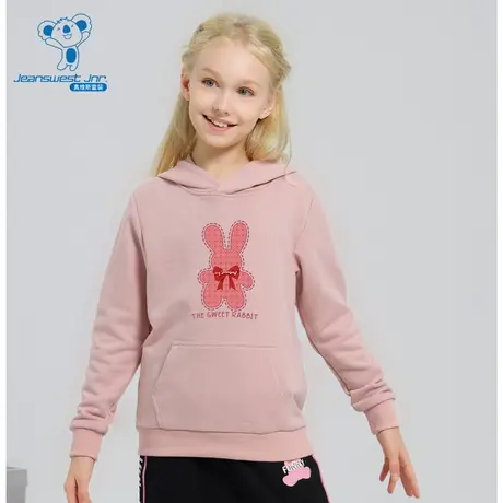 KD真维斯童装2025秋季新款男女童同款印花连帽长袖T恤卫衣图片