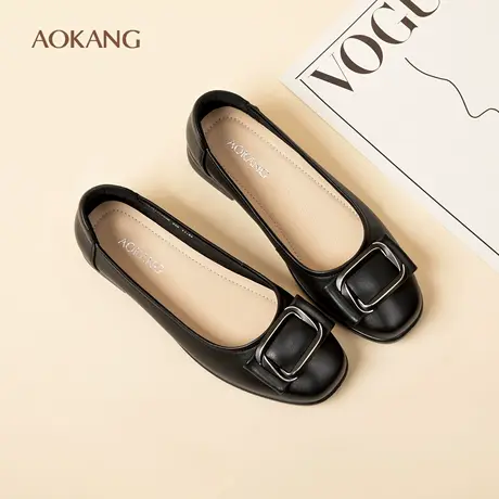 奥康 女鞋2026春季新款真皮妈妈鞋休闲不累脚通勤工作皮鞋N商品大图