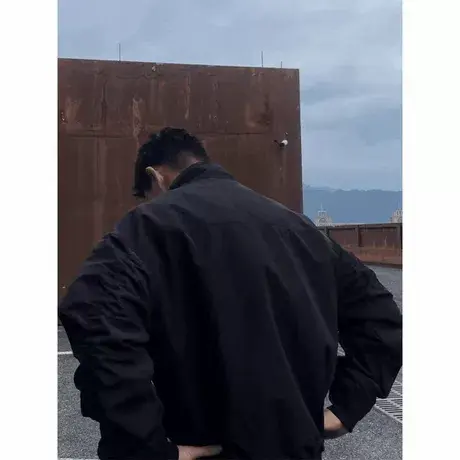美式教练夹克男春秋高级感三防立领工装飞行员机车棒球服短款外套商品大图