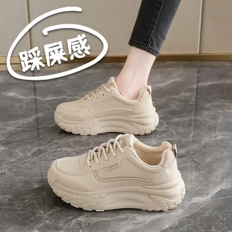 厚底老爹鞋女2025新款春秋复古百搭休闲运动鞋增高松糕底小白鞋商品大图