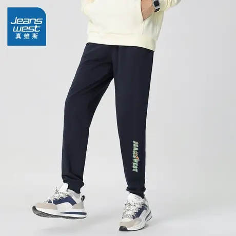 LE真维斯男女同款裤子2025春季新款字母印花时尚休闲简约百搭卫裤商品大图