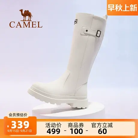 骆驼雨靴经典英伦户外休闲防水防滑骑士靴露营涉水长筒靴雨鞋女鞋商品大图