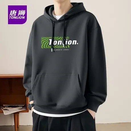 唐狮官方重磅奥利绒卫衣男款秋冬美式潮牌加绒加厚男生连帽外套YB商品大图