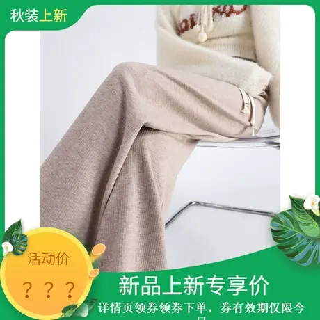 时尚气质休闲裤2023年秋冬新款高腰收腰显瘦温柔百搭通勤直筒长裤商品大图