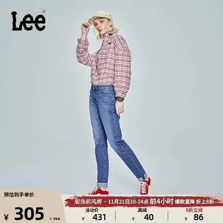 Lee商场同款23新品401标准锥形中蓝女牛仔裤LWB100401100-578图片
