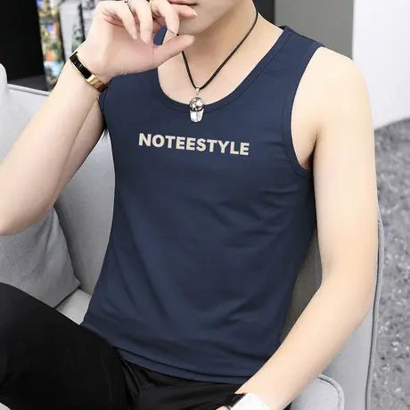 莫代尔棉背心男士夏季薄款健身速干运动坎肩跨栏冰丝凉感无袖吊带商品大图