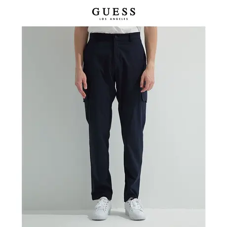 【38上新季】GUESS男士纯色百搭修腿形宽松潮流直筒休闲裤九分裤商品大图