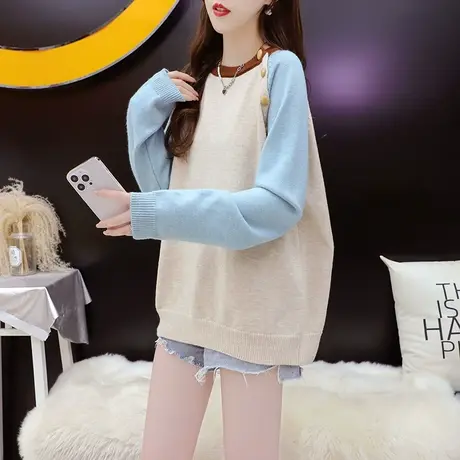 设计感毛衣女2023年新款秋冬季时尚洋气减龄宽松休闲百搭针织上衣商品大图