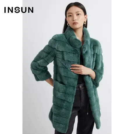 INSUN恩裳奥莱冬季丹麦母水貂皮草外套商品大图