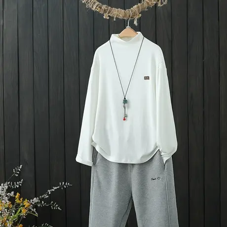 2021年秋季新款纯色打底衫半高领套头弹力针织衫长袖内搭上衣女装图片