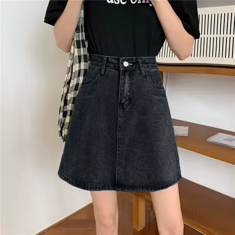 2023梨形身材穿搭高腰a字短裙2023年女夏季新款牛仔半身裙子2023图片