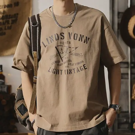 Modi Nick/摩帝尼克休闲潮流夏季男士t恤纯棉宽松短袖打底衫男T恤商品大图