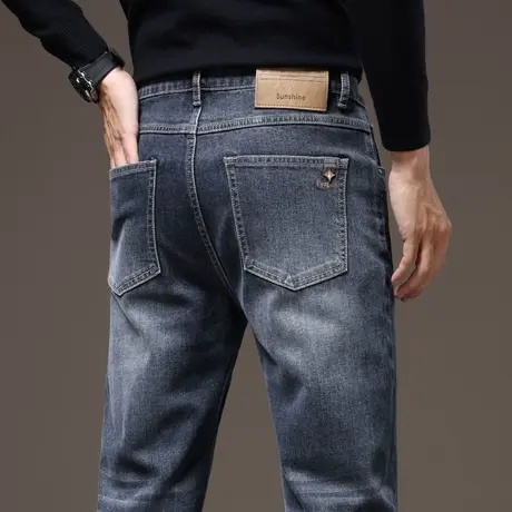 2024年新款男士春季商务休闲牛仔长裤春秋冬款潮牌痞帅直筒男裤子商品大图