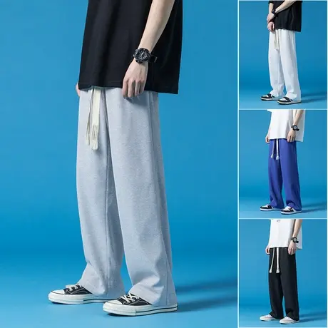 男款春秋裤子高街秋冬季潮牌休闲直筒裤宽松大码长裤垂感运动卫裤商品大图