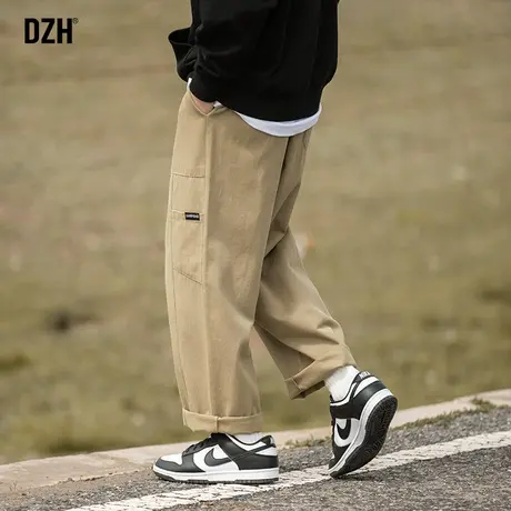 男士卡其色工装裤子男款秋季宽松直筒2024新款美式伐木裤休闲长裤商品大图