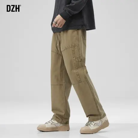 男士美式卡其色工装裤秋季男2024新款男款裤子休闲百搭宽松直筒裤商品大图