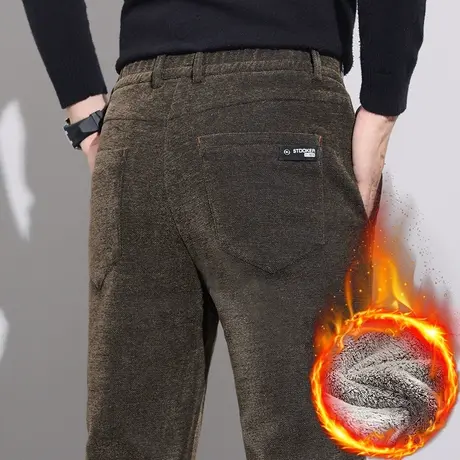 男装冬季商务西裤2024新款加绒加厚保温休闲裤子秋冬款男士西装裤商品大图