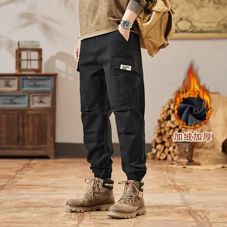 男士工装裤潮牌多口袋宽松束脚工装裤春秋季新款休闲长裤男士裤子图片