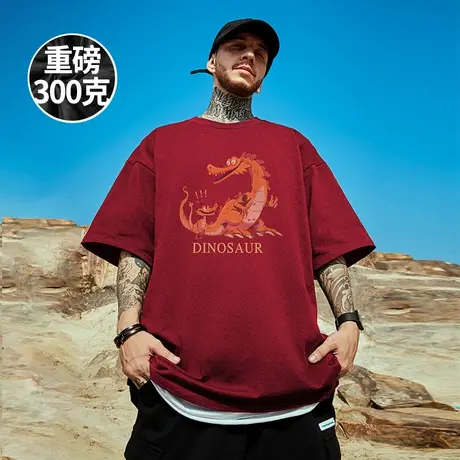 2024新款重磅短袖男潮男装潮牌T恤宽松潮流加大码黑色情侣半袖潮商品大图