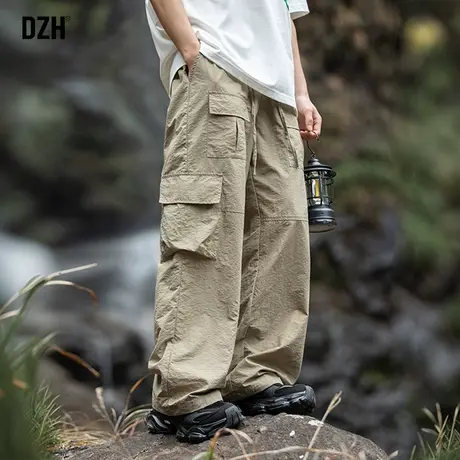 男士户外工装裤男直筒裤子男款2024年春季男裤美式阔腿冲锋休闲裤商品大图