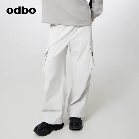 odbo/欧迪比欧原创设计时尚潮牌工装休闲裤女秋冬宽松百搭阔腿裤商品大图