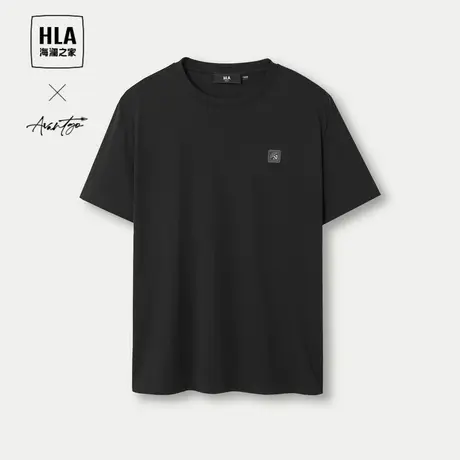 HLA/海澜之家轻商务时尚系列短袖T恤24春夏新凉感硅胶小标短袖男图片