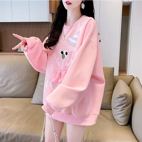 早春设计感小众卫衣女春秋季韩版宽松大码女装薄款慵懒风上衣外套图片