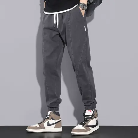 春秋款长裤子男2023新款运动休闲裤潮流宽松九分小脚束脚抽绳卫裤商品大图