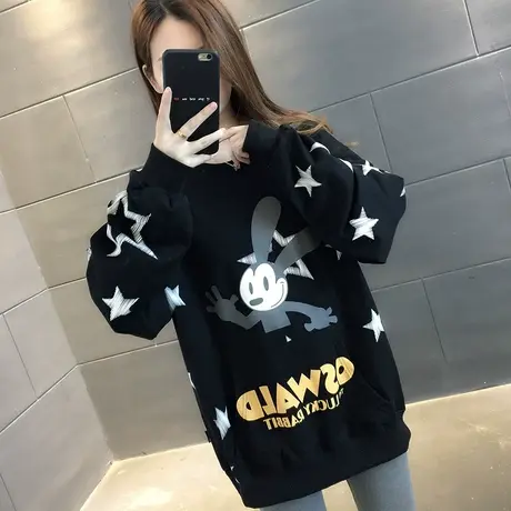 卫衣2023年新款女装韩版秋冬季秋款秋装宽松女士加绒外套爆款上衣商品大图